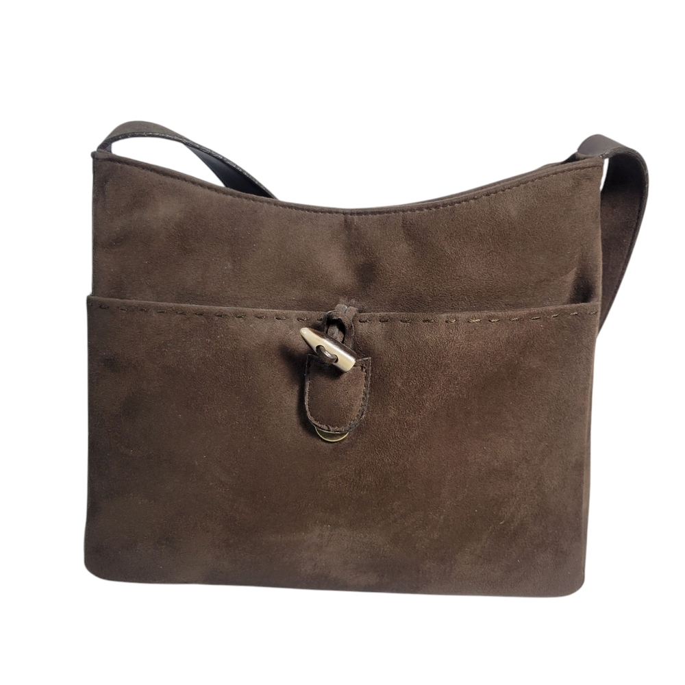 Elegant Brown Suede Shoulder Bag